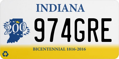 IN license plate 974GRE