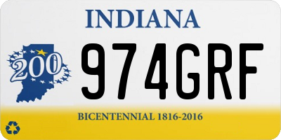 IN license plate 974GRF