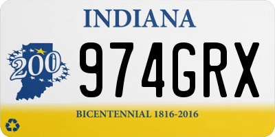 IN license plate 974GRX