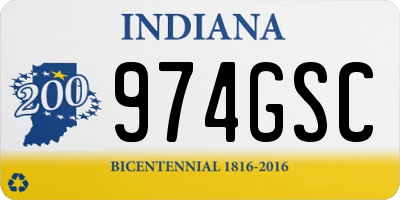 IN license plate 974GSC