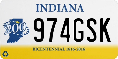 IN license plate 974GSK