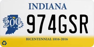 IN license plate 974GSR