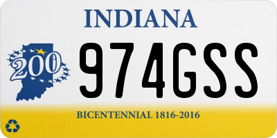 IN license plate 974GSS
