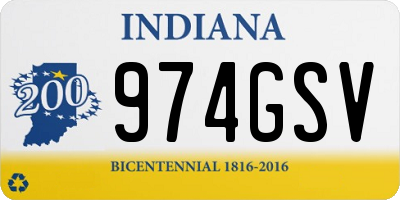 IN license plate 974GSV