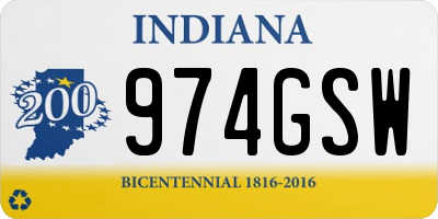 IN license plate 974GSW