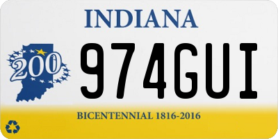 IN license plate 974GUI