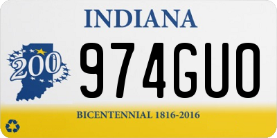 IN license plate 974GUO
