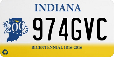 IN license plate 974GVC