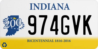 IN license plate 974GVK