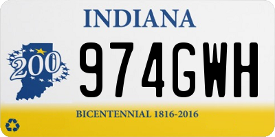 IN license plate 974GWH