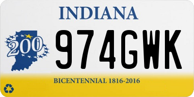 IN license plate 974GWK