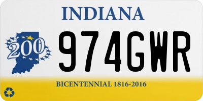 IN license plate 974GWR