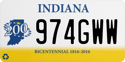 IN license plate 974GWW