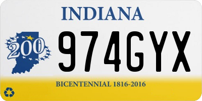 IN license plate 974GYX