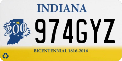 IN license plate 974GYZ