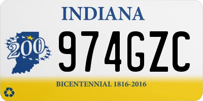 IN license plate 974GZC