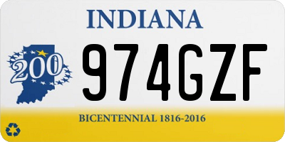 IN license plate 974GZF