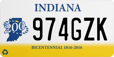 IN license plate 974GZK