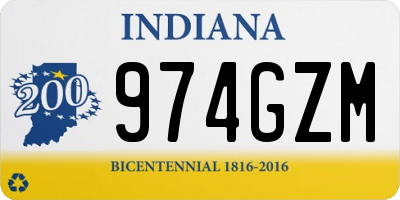 IN license plate 974GZM