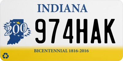 IN license plate 974HAK