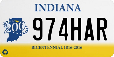 IN license plate 974HAR