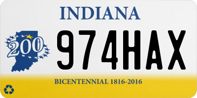 IN license plate 974HAX