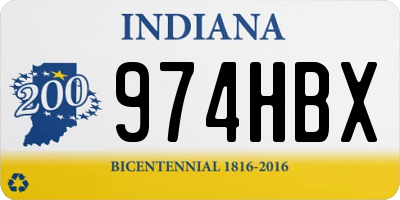 IN license plate 974HBX