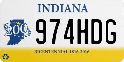 IN license plate 974HDG