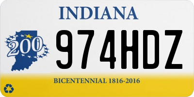 IN license plate 974HDZ