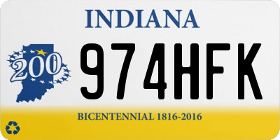 IN license plate 974HFK