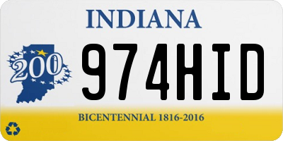 IN license plate 974HID