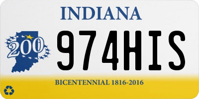 IN license plate 974HIS