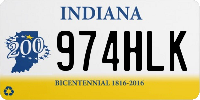 IN license plate 974HLK