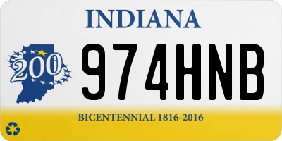 IN license plate 974HNB