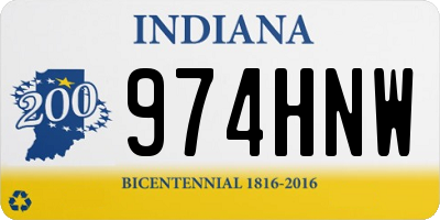 IN license plate 974HNW