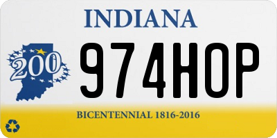 IN license plate 974HOP