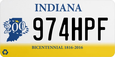 IN license plate 974HPF