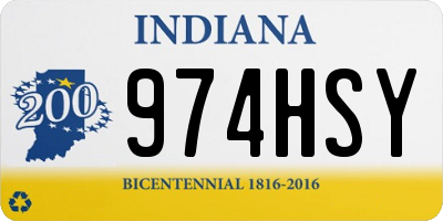 IN license plate 974HSY