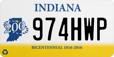 IN license plate 974HWP