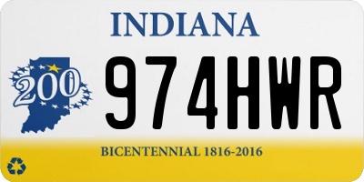 IN license plate 974HWR
