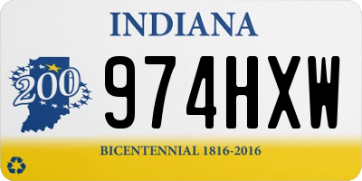 IN license plate 974HXW