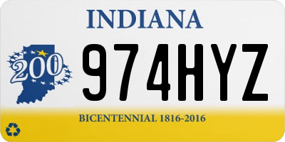IN license plate 974HYZ