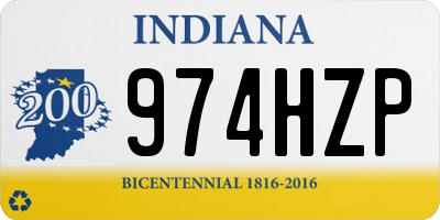 IN license plate 974HZP