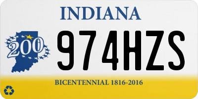 IN license plate 974HZS