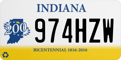 IN license plate 974HZW