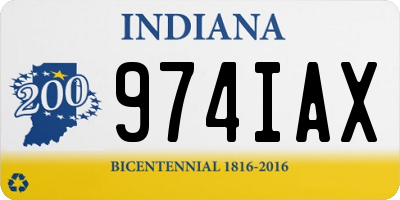 IN license plate 974IAX