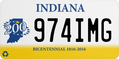 IN license plate 974IMG