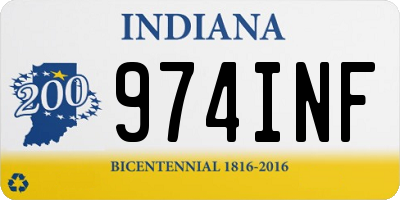 IN license plate 974INF