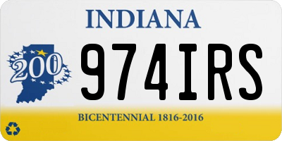 IN license plate 974IRS