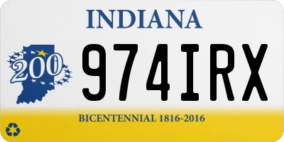 IN license plate 974IRX